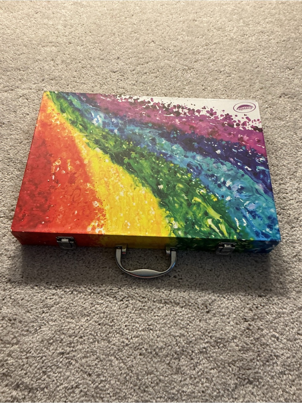 Abstract Rainbow Canvas Art with Multicolor Palette
